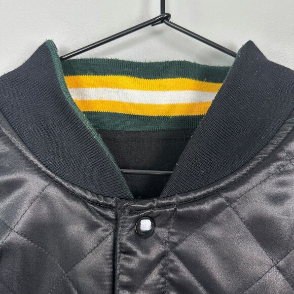 G-III Apparel NFL Green Bay Packer Black Reversible Men Wool Polyester Coat 6X - Picture 4 of 9